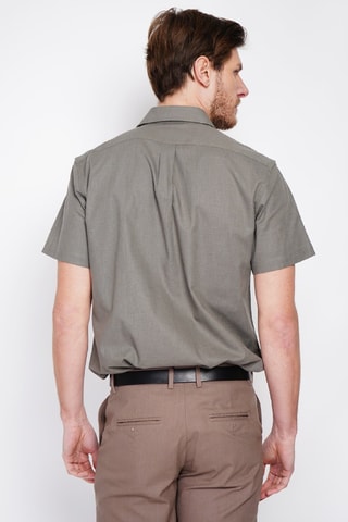 Camicia regular in lino - Kaki