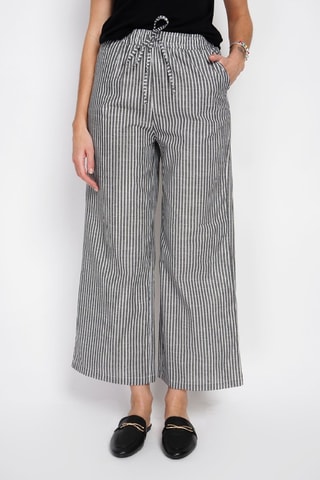 Pantaloni in lino - Nero e bianco