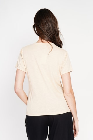 T-shirt in lino - Marrone