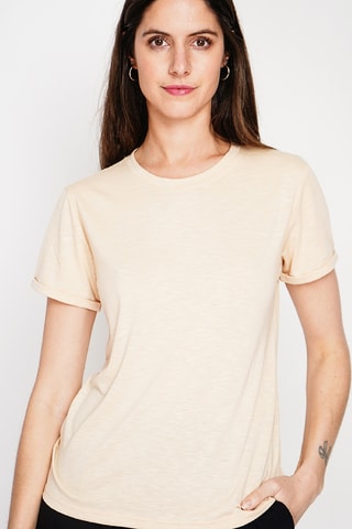 T-shirt in lino - Marrone