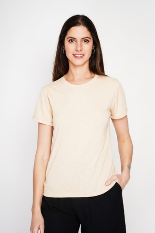 T-shirt in lino - Marrone