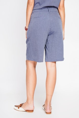 Bermuda straight in lino - Blu