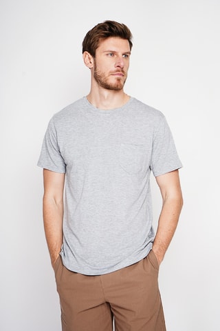 T-shirt in lino - Grigio