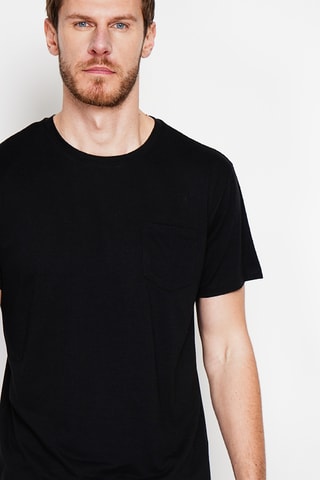 T-shirt in lino - Nero