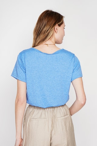 T-shirt in lino - Blu