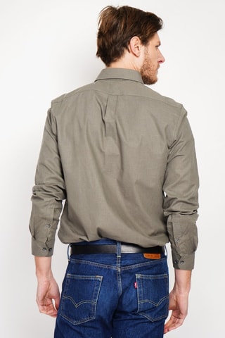 Camicia regular in lino - Kaki