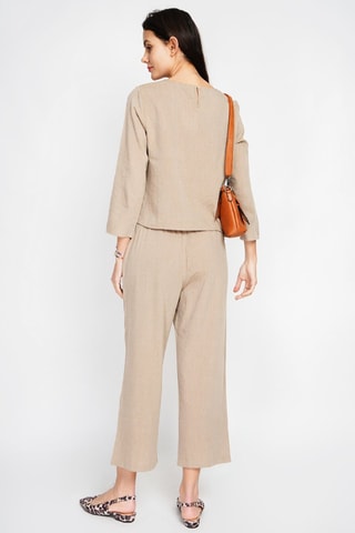 Top e pantaloni in lino - Marrone