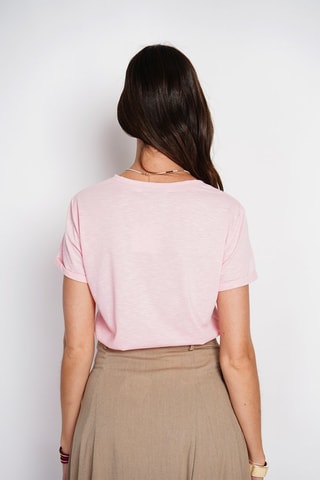 T-shirt in lino - Rosa