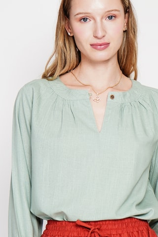 Blusa in lino - Verde