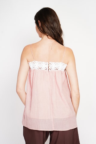 Top in lino - Rosa