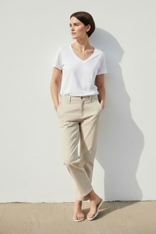 T-shirt in lino - Bianco