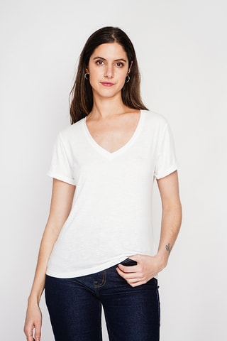 T-shirt in lino - Bianco