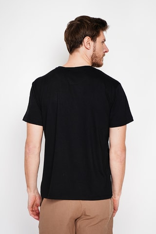 T-shirt in lino - Nero