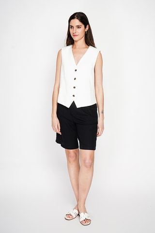 Gilet da completo in lino - Bianco