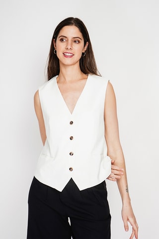 Gilet da completo in lino - Bianco