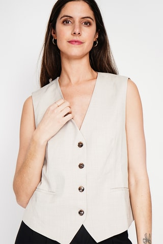 Gilet da completo in lino - Beige