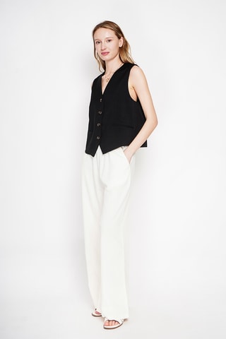 Gilet da completo in lino - Nero