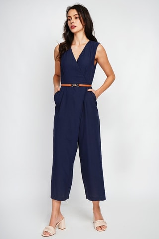 Salopette in lino - Navy