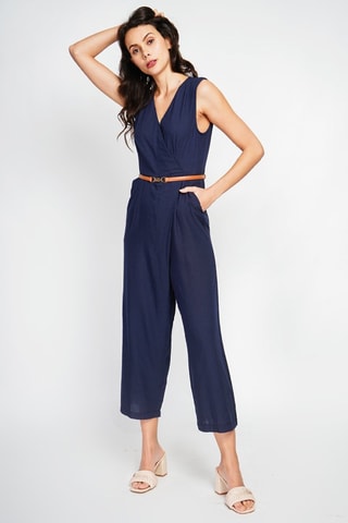 Salopette in lino - Navy