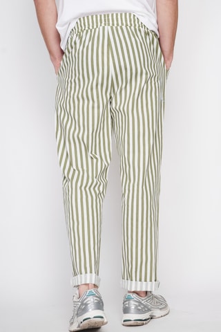 Pantaloni straight in lino - Kaki