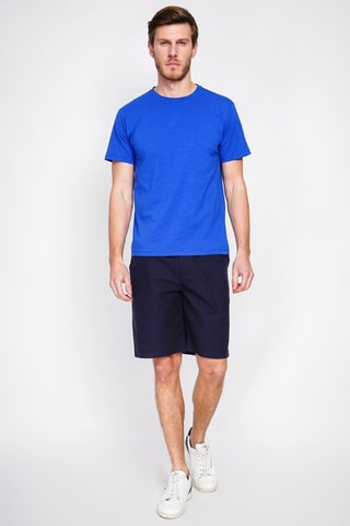 T-shirt in lino - Blu