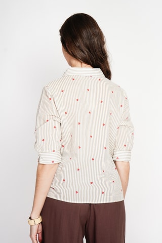 Blusa in lino - Beige