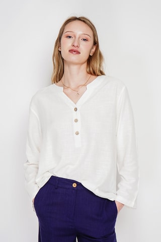 Blusa in lino - Bianco