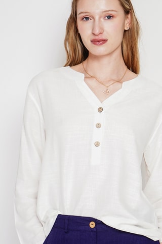 Blusa in lino - Bianco