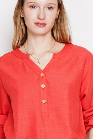 Blusa in lino - Rosso