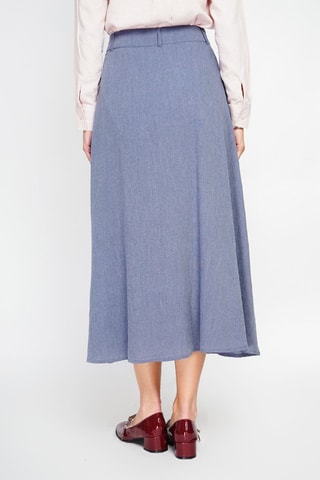 Gonna lunga in lino - Blu