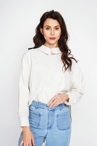 Blusa in lino - Beige