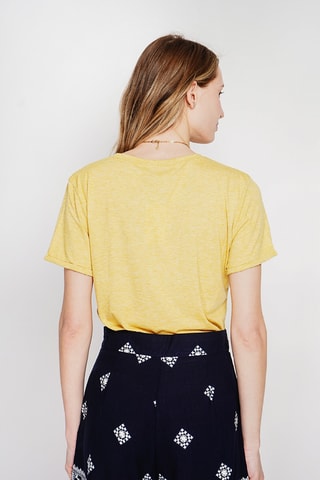 T-shirt in lino - Arancione