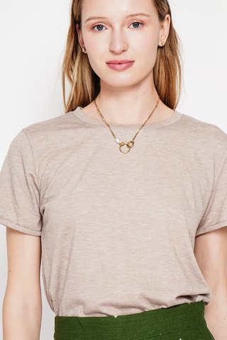 T-shirt in lino - Beige