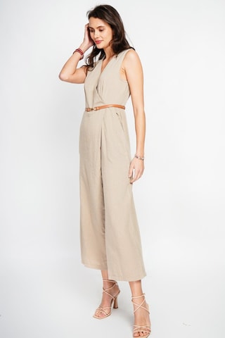 Salopette in lino - Marrone