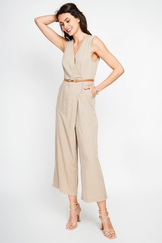 Salopette in lino - Marrone