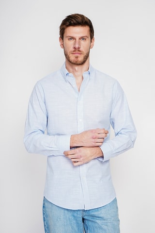 Camicia in lino - Blu
