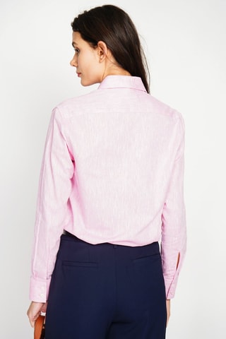 Camicia larga in lino - Rosa