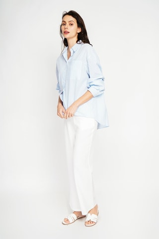 Camicia in lino - Blu e bianco