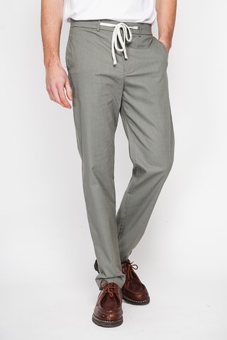 Pantaloni straight in lino - Kaki