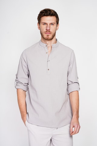 Camicia in lino - Grigio