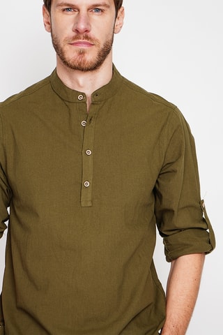 Camicia in lino - Kaki