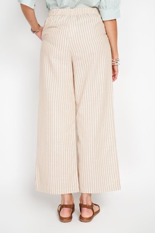 Pantaloni straight in lino - Beige