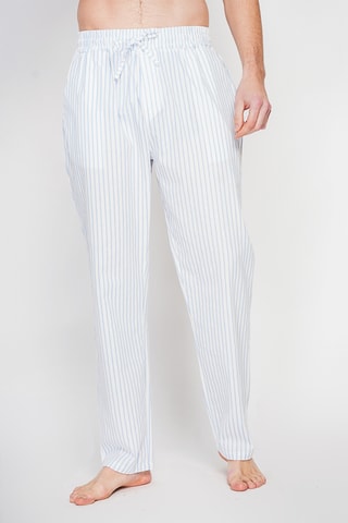 Pantaloni straight in lino - Blu