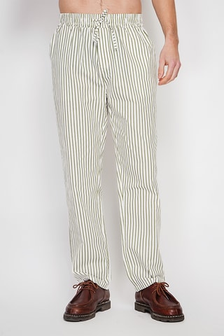 Pantaloni straight in lino - Kaki