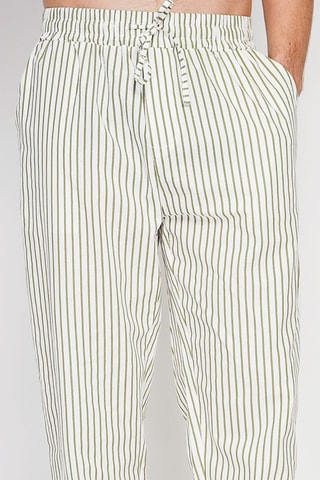 Pantaloni straight in lino - Kaki