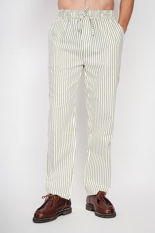 Pantaloni straight in lino - Kaki