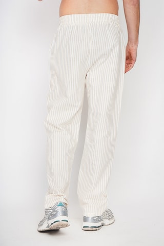 Pantaloni straight in lino - Beige