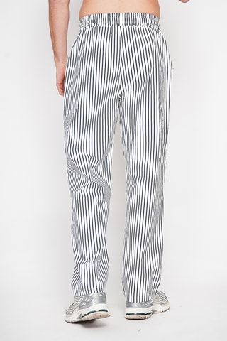 Pantaloni straight in lino - Navy