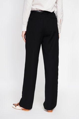 Pantaloni straight a vita alta - Nero