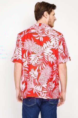 Camicia in lino - Bianco e rosso